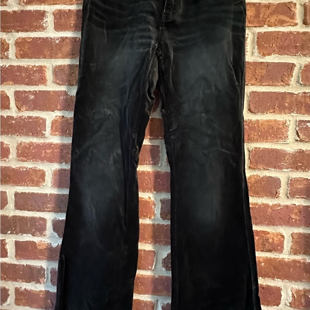 Express black velvet like pants